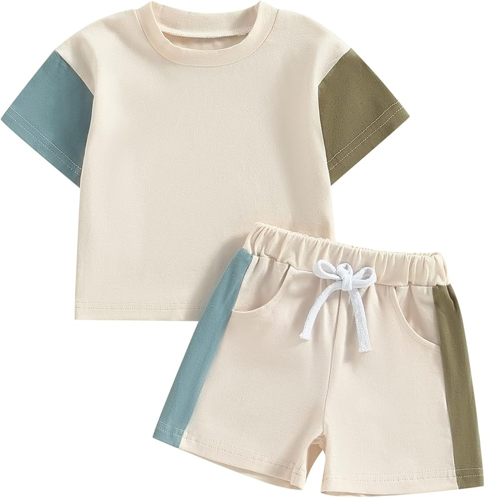 Mubineo Infant Toddler Baby Boy Summer T Shirt Shorts Outfits Short Sleeve Tee Tops Clothes Set | Amazon (US)