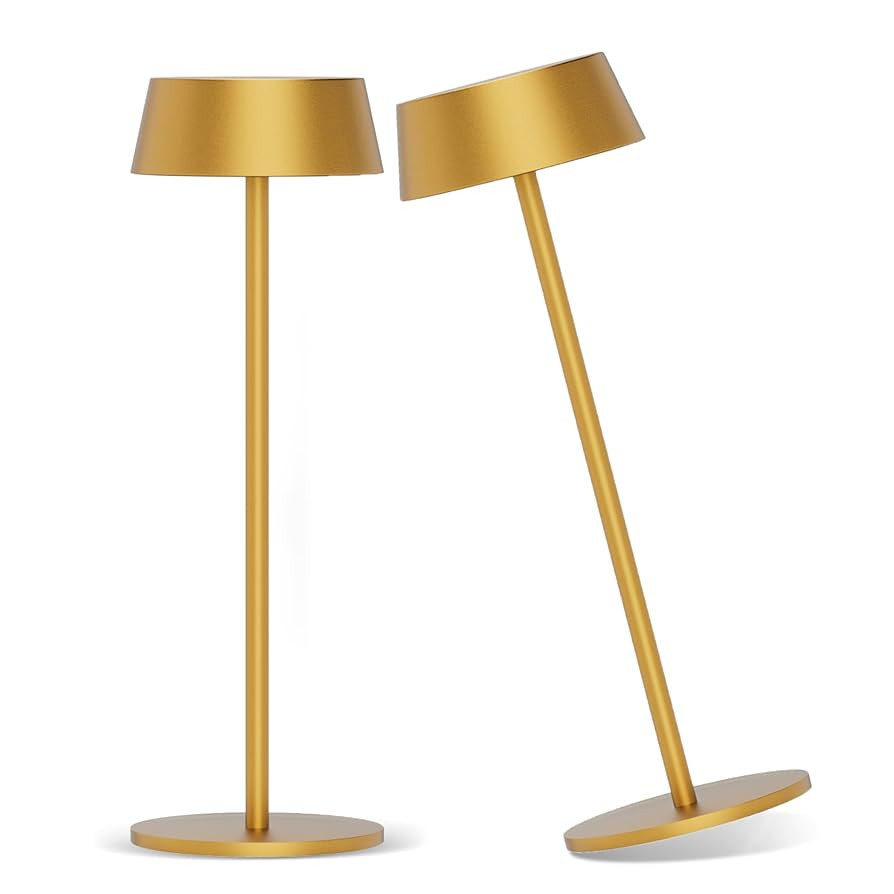 Aipsun Table Lamps Set of 2, Gold Battery Operated Table Lamp Cordless Outdoor Touch LED Table La... | Amazon (CA)