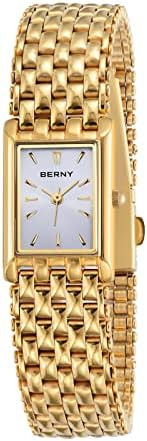 BERNY Gold Watches for Women Updated Ladies Quartz Wrist Watches Stainless Steel Band Womens Smal... | Amazon (US)