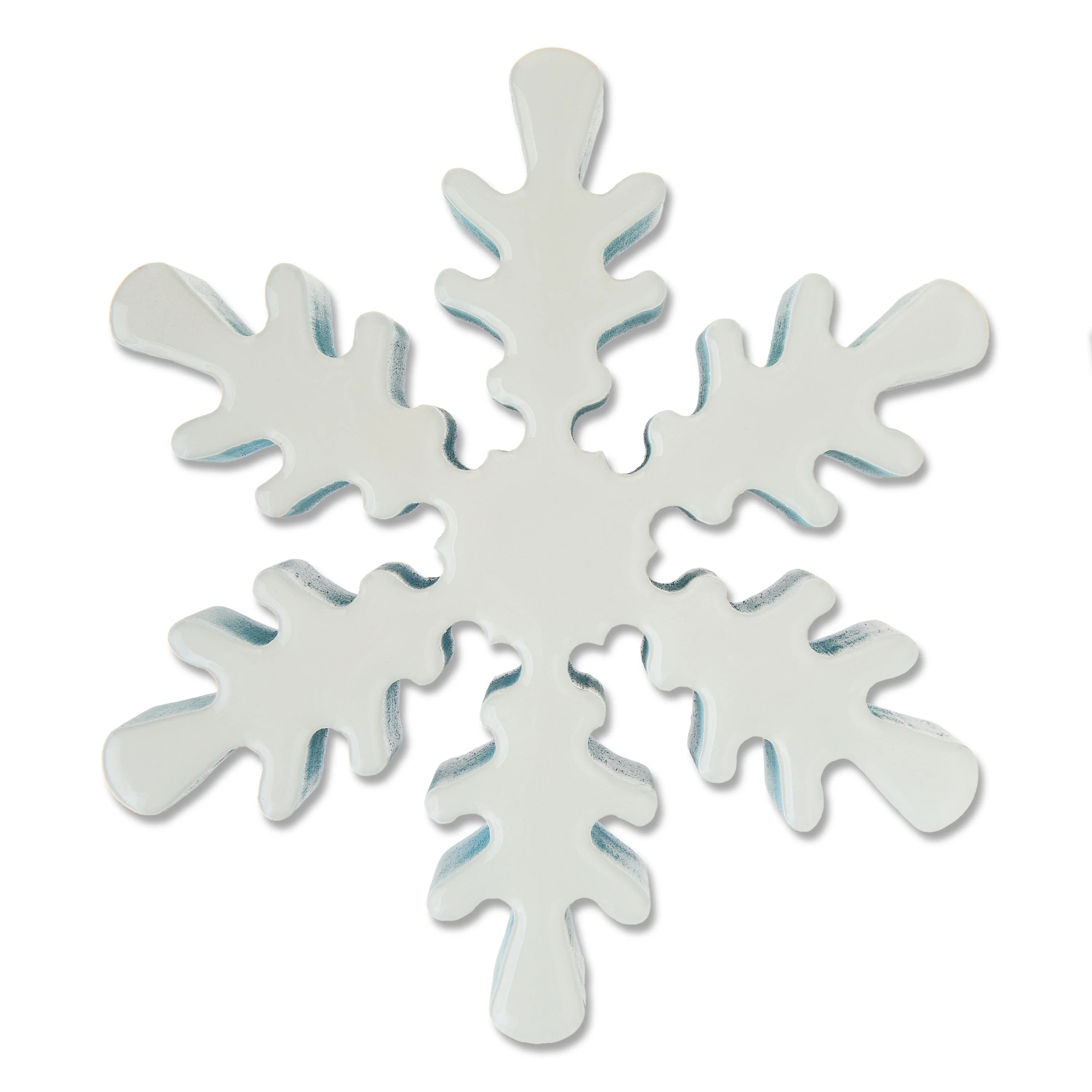 Wood Snowflake Christmas Tabletop Decoration, Blue and White, 6", by Holiday Time | Walmart (US)