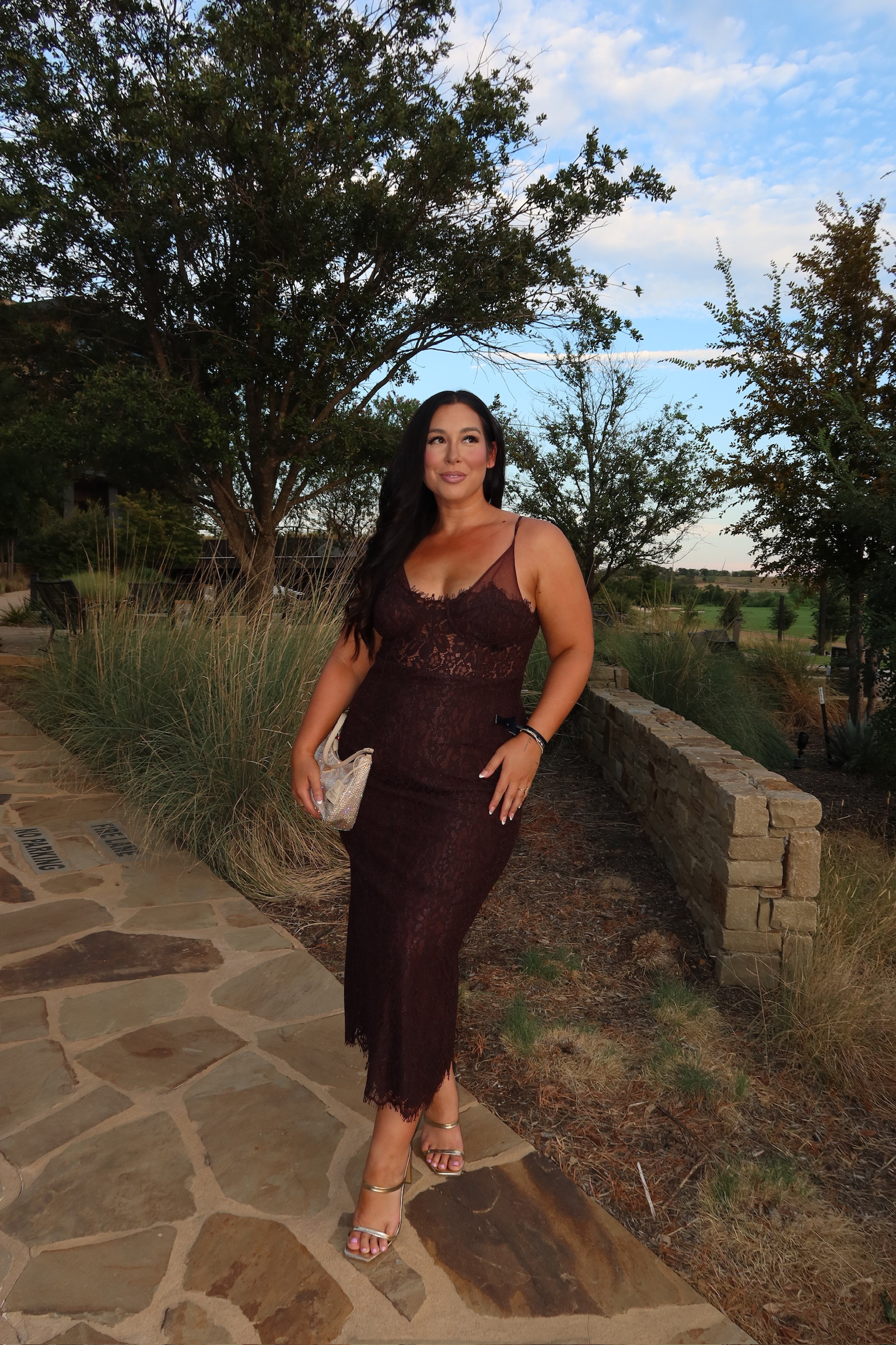 Wore this at LTK Con at a little after party! Obsessed with the lace detailing on this. midsize fashion, fall dress, fall wedding guest dress, lace dress, brown fall dress 

 #LTKSeasonal #LTKMidsize