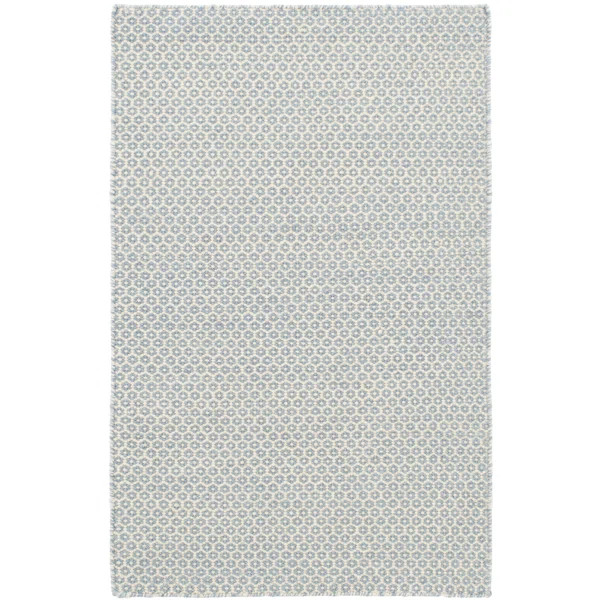 Honeycomb French Blue/Ivory Handwoven Wool Rug | Wayfair North America