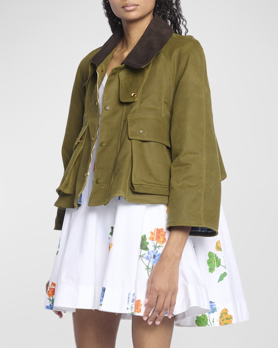 Loewe Short Trapeze Parka Jacket with Patch Pockets | Neiman Marcus