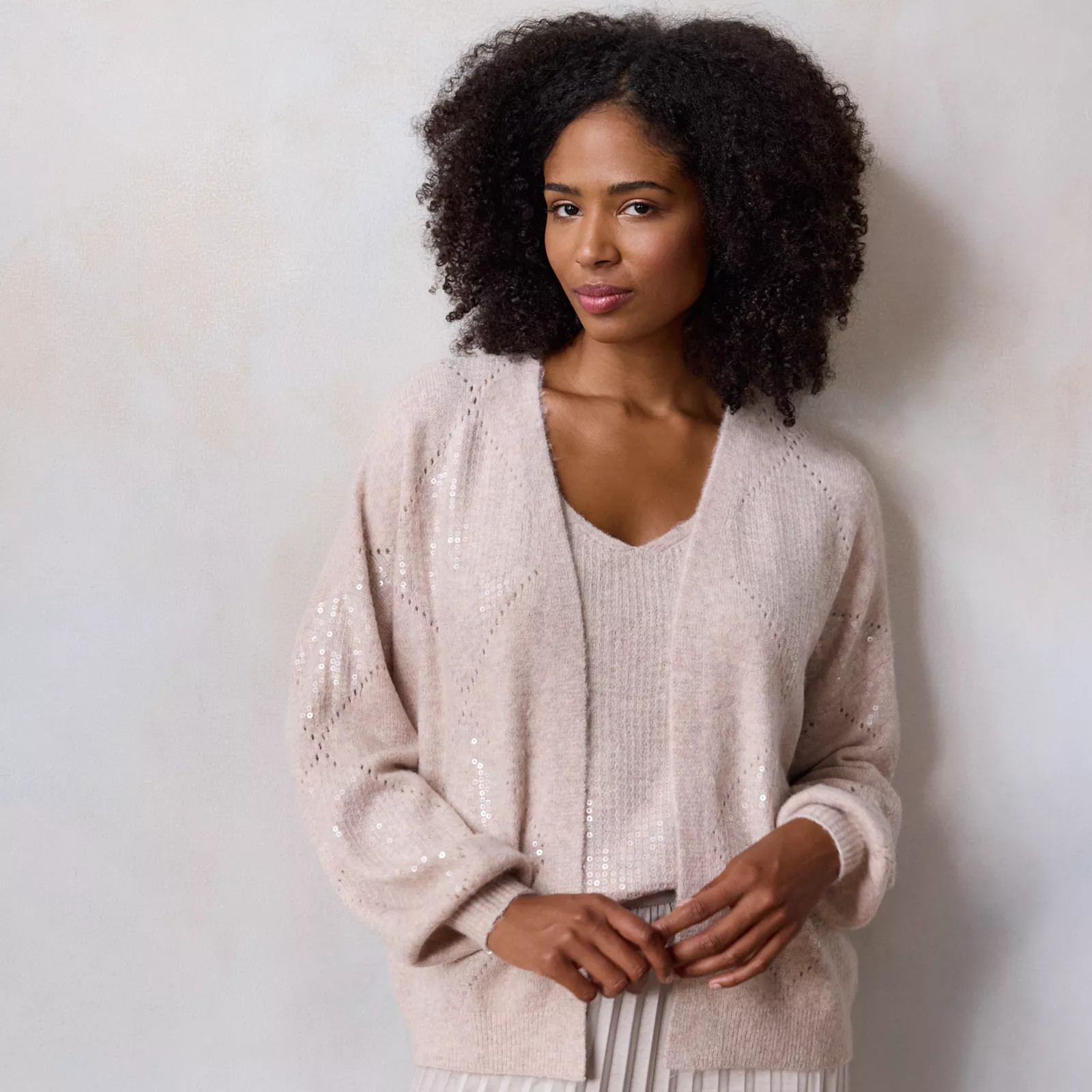 Women's LC Lauren Conrad Sequin Embroidery Knitted Cardigan | Kohl's