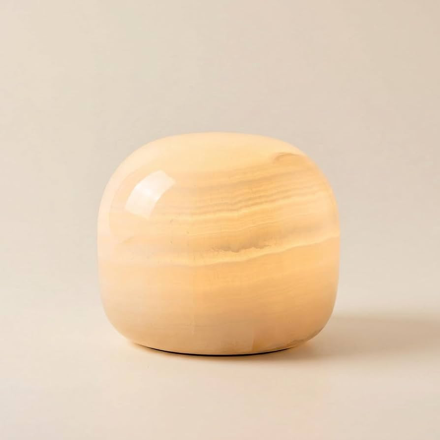 Small Stone Table Lamp, Cordless Battery Operated Nightstand Light, 3-Way Dimmable Touch Control ... | Amazon (US)