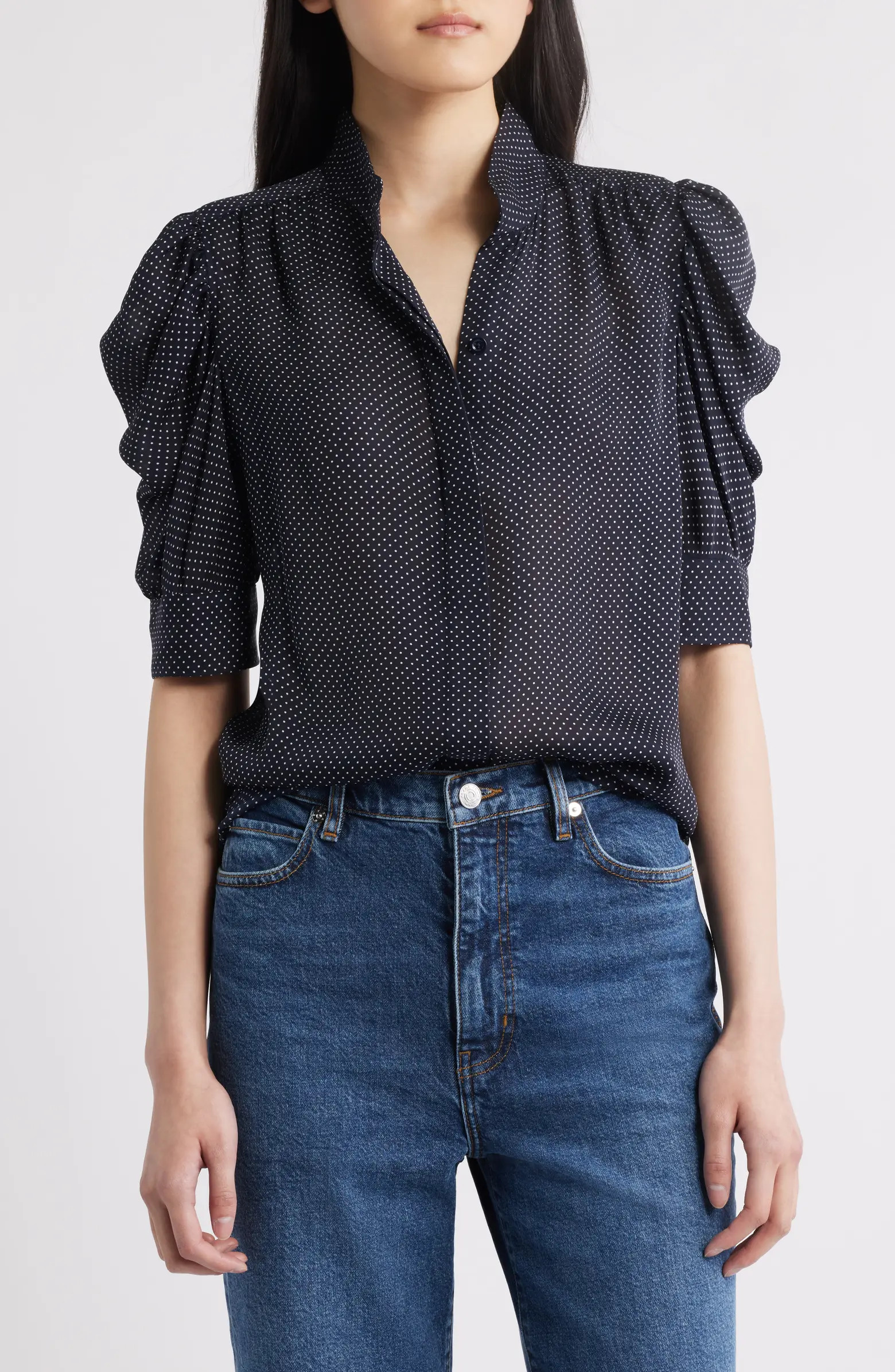 The Gillian Puff Sleeve Silk Blouse | Nordstrom
