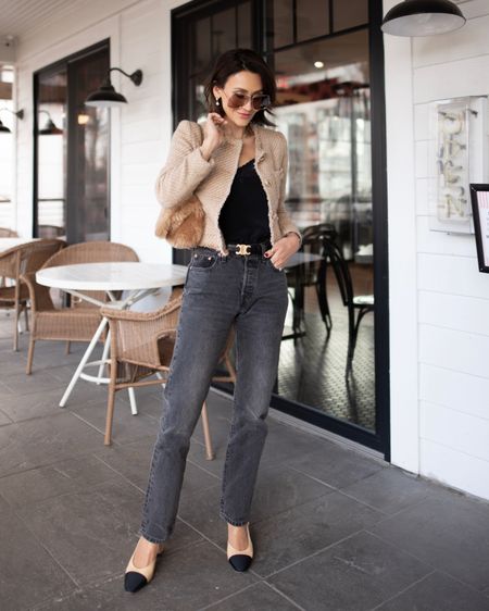 Black jeans outfit idea for casual work day
Jeans tts/25 non stretch
Jacket XS
Cami XS


#LTKitbag #LTKstyletip #LTKworkwear