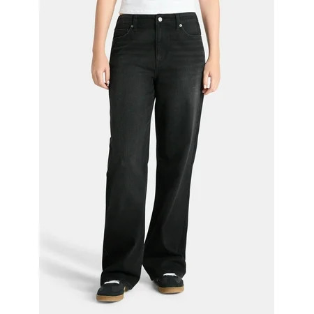 No Boundaries High Rise Baggy Wide Leg Jeans 34 Inseam Women’s and Women s Plus | Walmart (US)