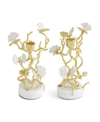 Michael Aram Butterfly Ginkgo Gold Candleholders, Set of 2 - Macy's | Macy's