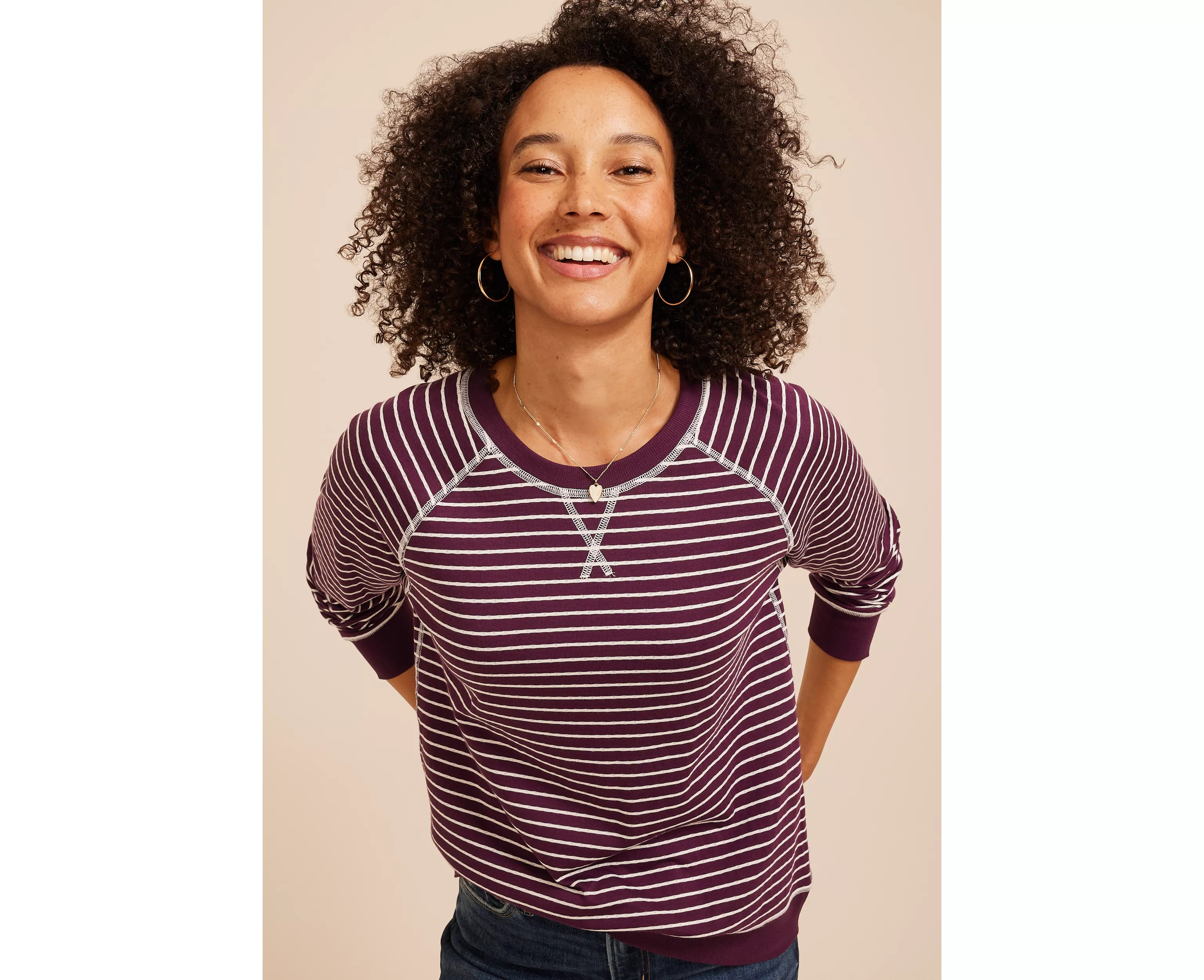 Striped Crew Neck Sweatshirt | maurices | Maurices