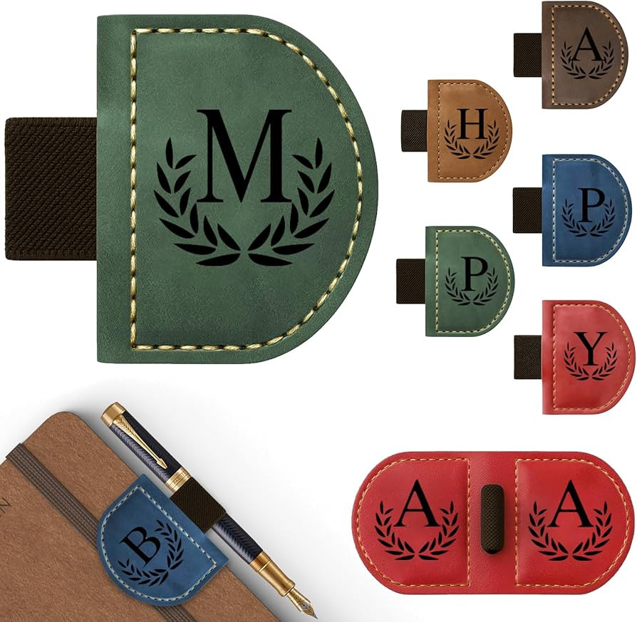Personalized Bygone Mark Bookmark with Pen Holder, Magnetic Bookmarks with Vintage 26 Letters, En... | Amazon (US)