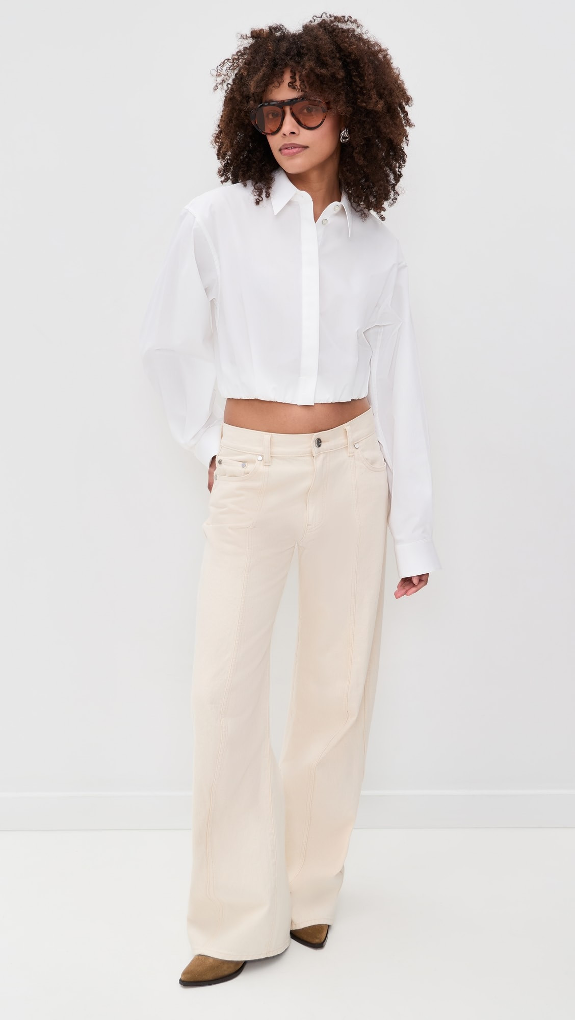 Cropped Gathered Shirt | Shopbop