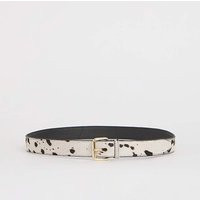 White Ponyhair Leather Jeans Belt | JD Williams (UK)