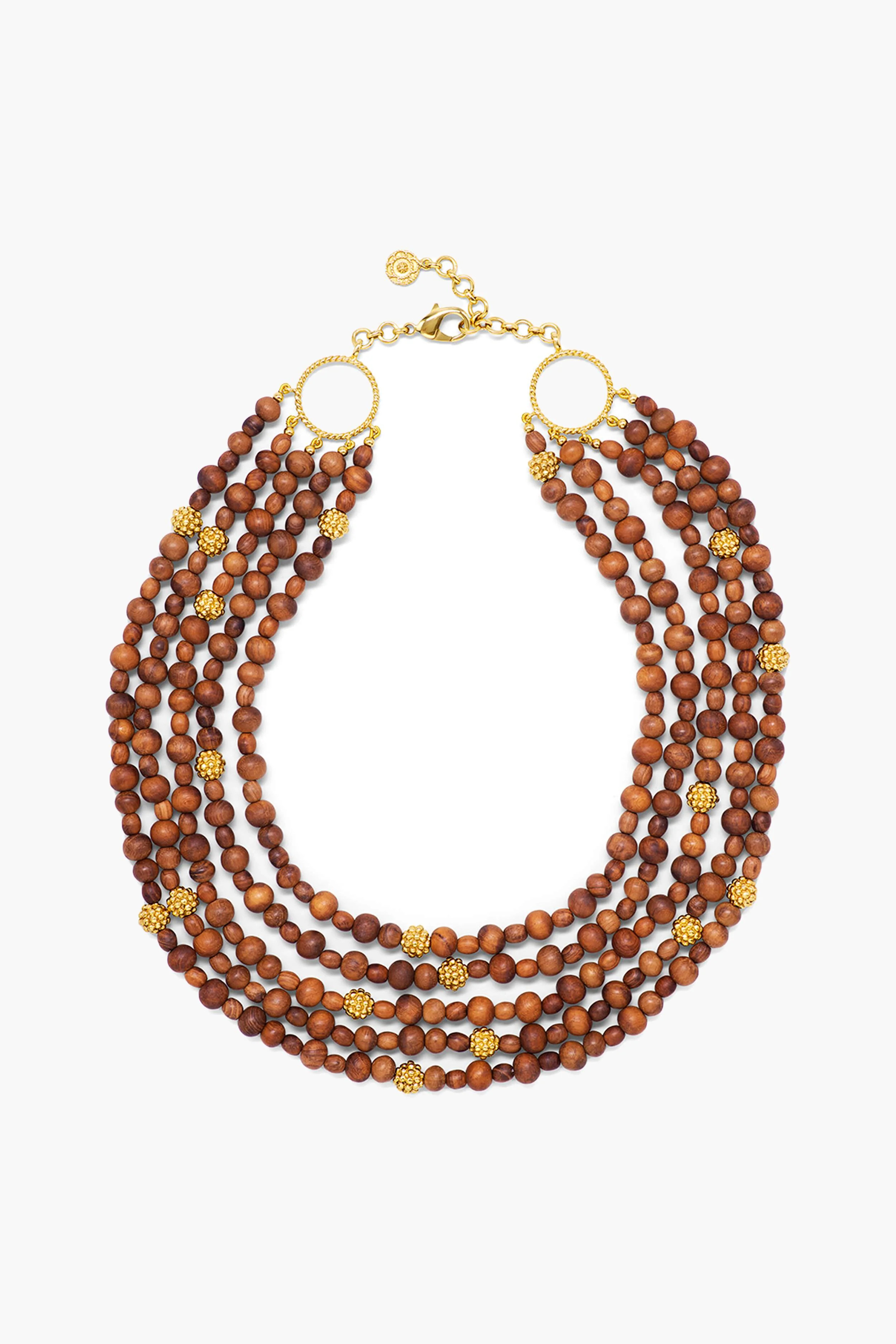 Earth Goddess Beads 5-Strand Necklace with Teak | Tuckernuck (US)