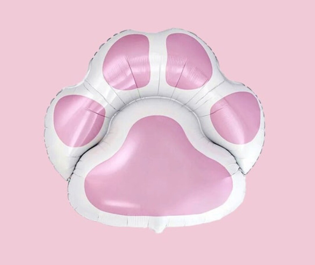 Pink Paw Print 30" Large Shape Foil Balloon, White and Pink Paw Shaped Foil Balloons, Dog Birthda... | Etsy (US)