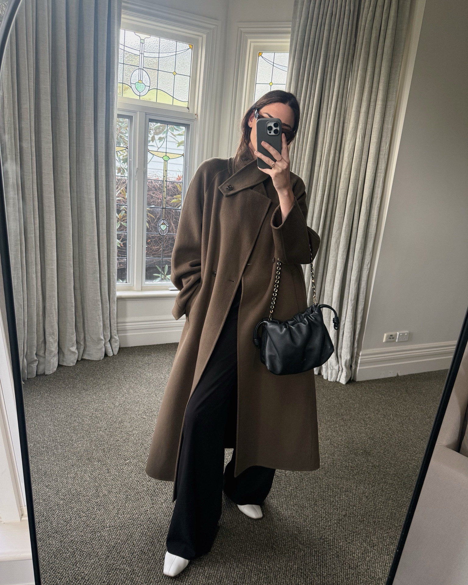 Winter coats season

Love this khaki wool/cashmere coat, wearing with my favourite black Harris tapper trousers, Loewe black leather bag and cat eye sunglasses

#LTKaustralia #LTKwinter