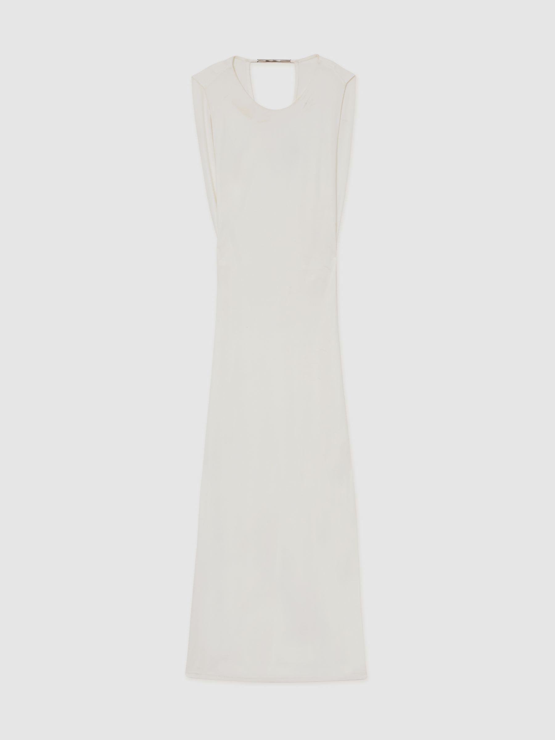 Jersey Draped Bodycon Maxi Dress in Ivory | Reiss US