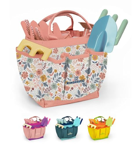 Gardening Set, Tool Kit, for Kids, STEM, Includes Tote Bag, Spade, Watering Can, Rake, Fork, Trow... | Amazon (US)
