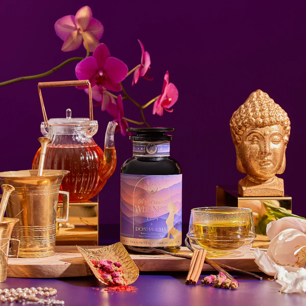 Restful Evening Chai: Dosha Balancing Saffron Spice Tea | Club Magic Hour