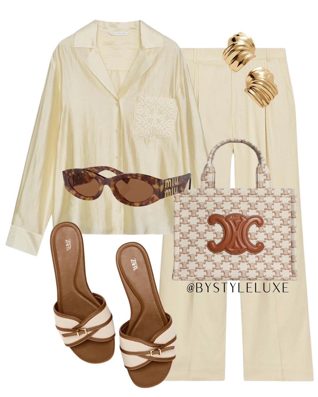 ZARA - styling this butter yellow Zara outfit. The viral designer look embroidered pocket shirt now comes in yellow and looks great dressed up or everyday with jeans 

#summeroutfit #summersandals #workwear 

#LTKsummer #LTKshoes #LTKeurope