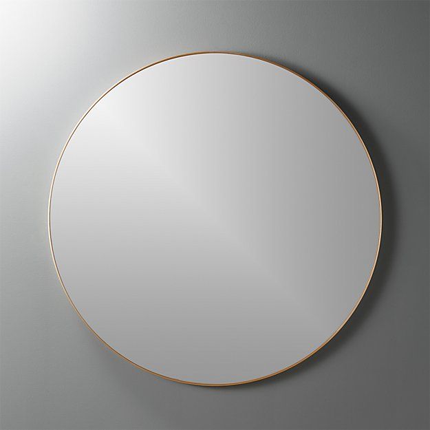 infinity 36" round brass wall mirror | CB2
