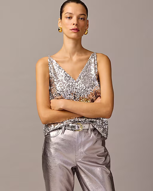 Collection Carrie V-neck camisole in sequin | J. Crew US