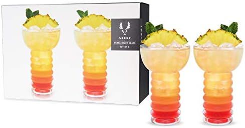 Viski Raye: Pearl Diver Cocktail Glass, Clear, Set of 2 | Amazon (US)