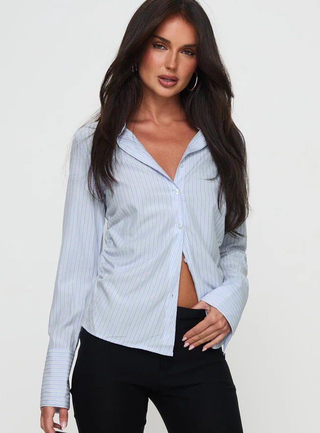 Rush Hour Long Sleeve Top Blue Stripe | Princess Polly AU