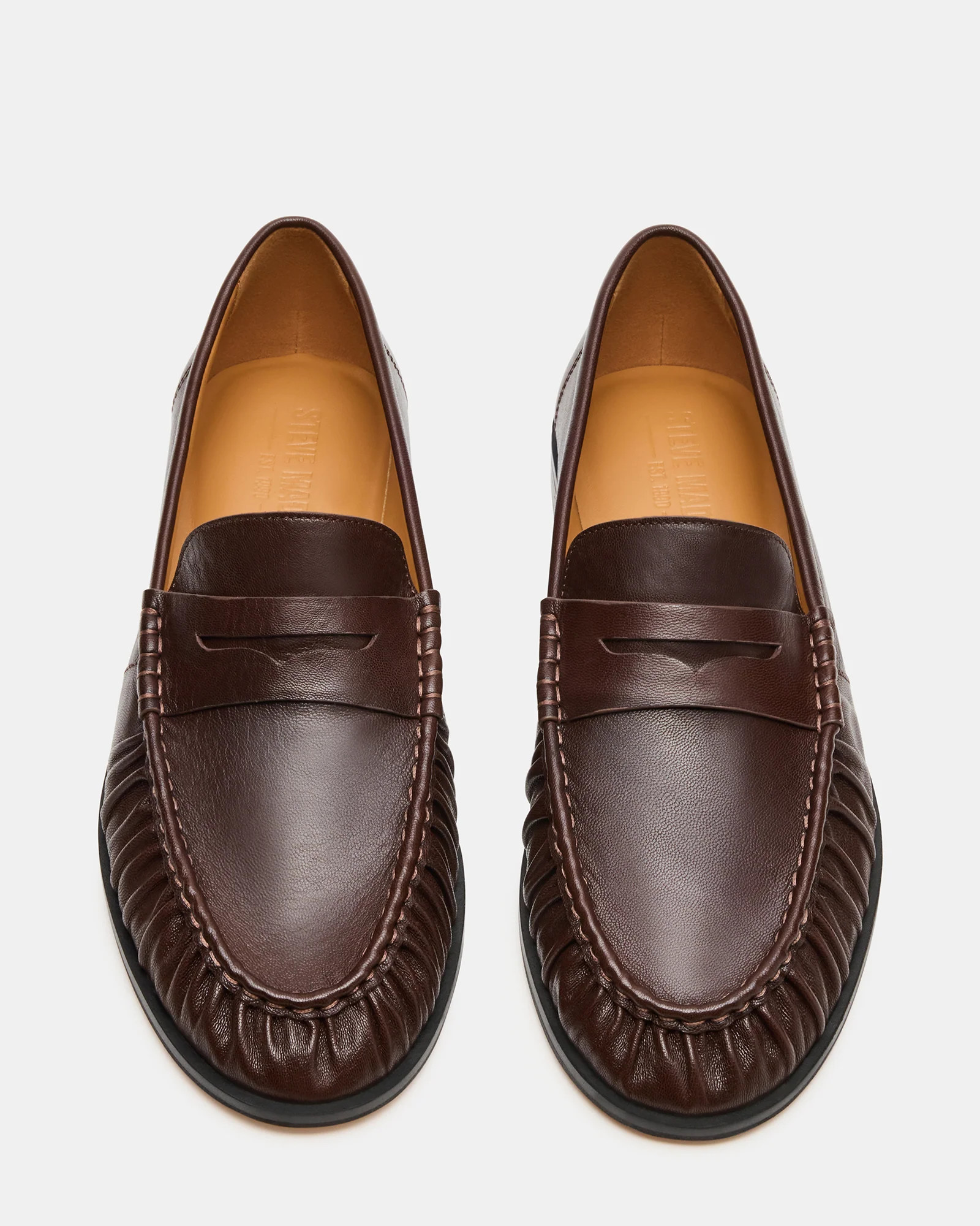 QUINCEY Brown Leather Slip-On Men's Loafer | Steve Madden (US)