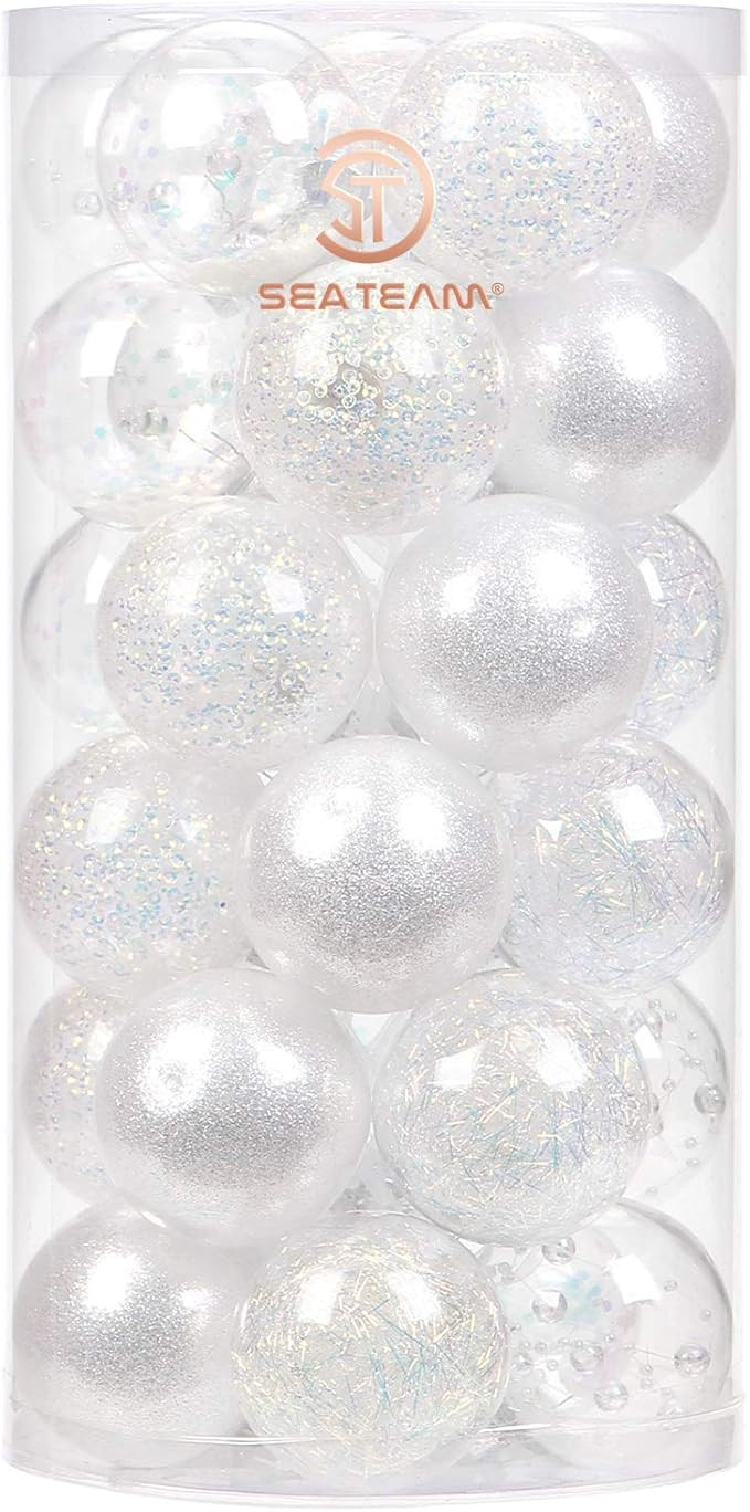 Sea Team 60mm/2.36" Shatterproof Clear Plastic Christmas Ball Ornaments Decorative Xmas Balls Bau... | Amazon (US)