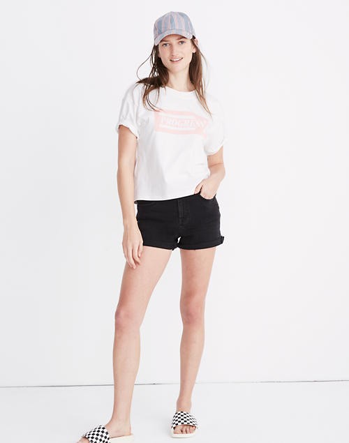 High-Rise Denim Shorts in Lunar Wash: Raw-Hem Edition | Madewell