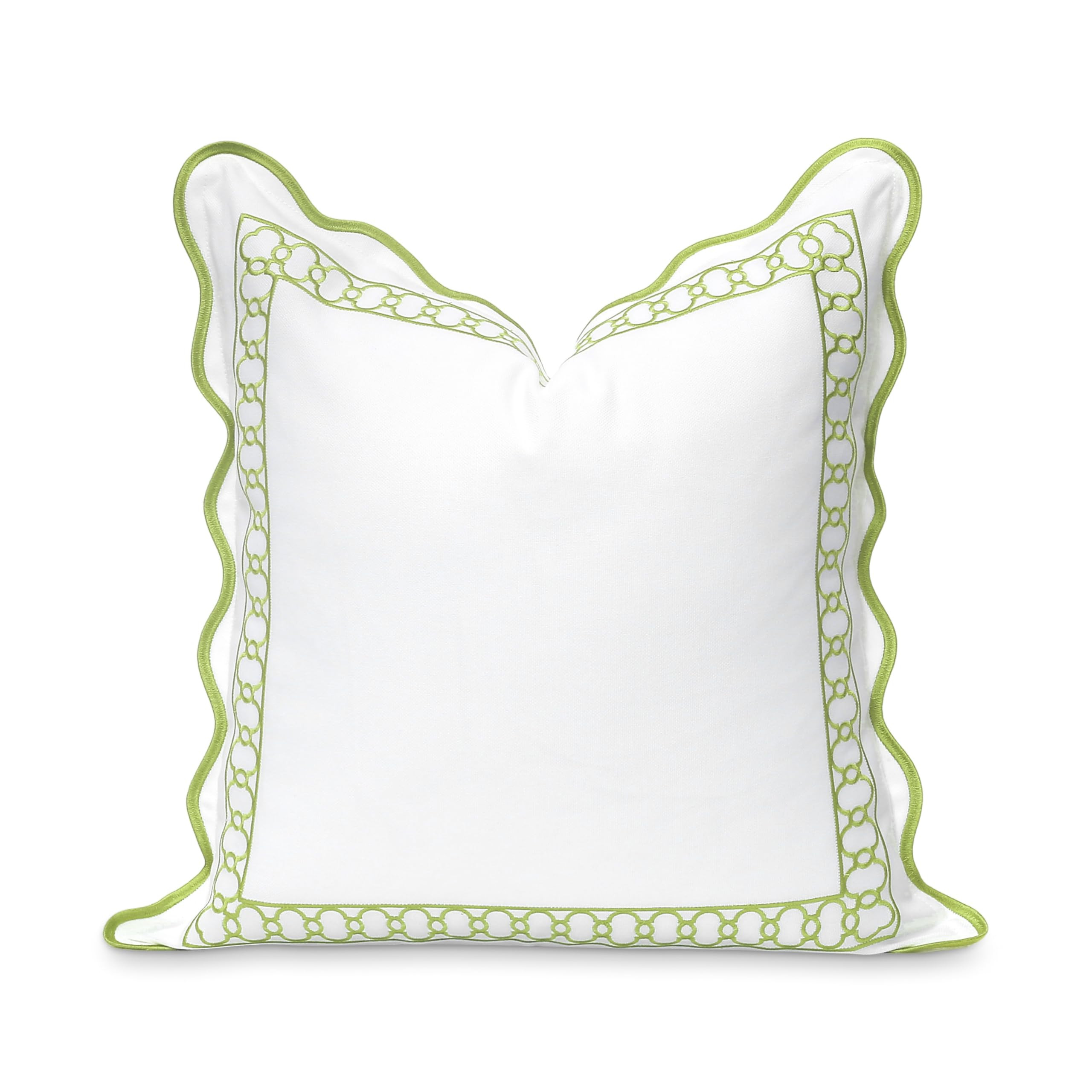 Hofdeco Premium Coastal Patio Indoor Outdoor Scalloped Throw Pillow Cover Only, 20"x20" Water Rep... | Amazon (US)