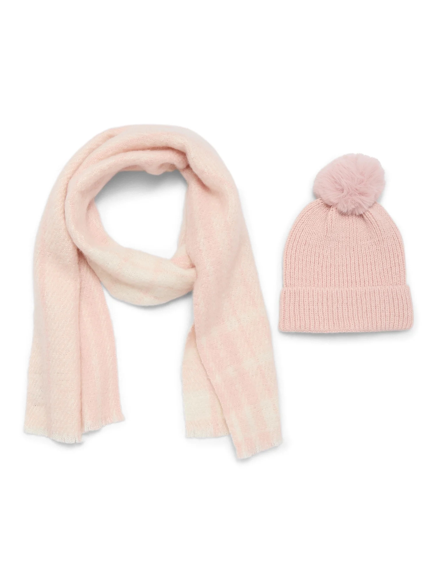 Madden NYC Women's Beanie Hat and Scarf Gift Set, 2-Piece, Blush | Walmart (US)