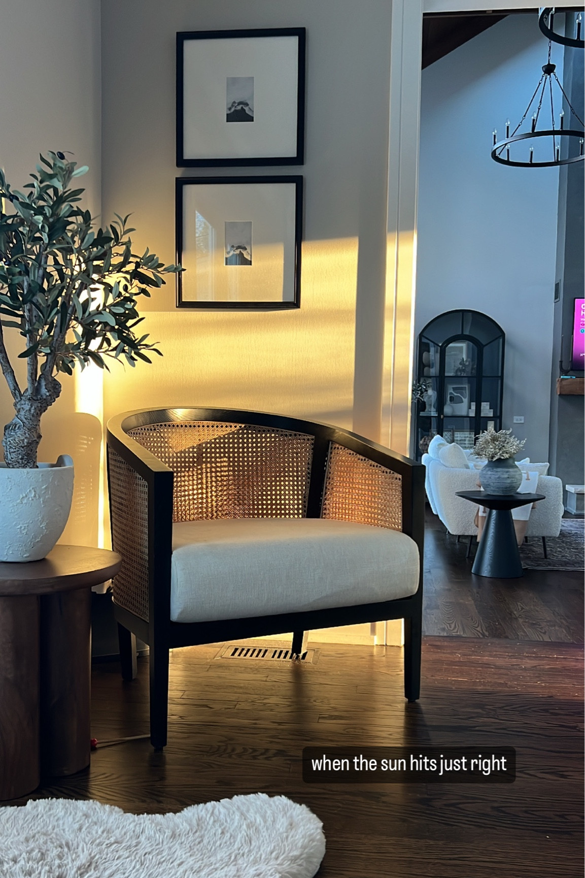 How to style a large and empty corner. I love this cane / upholstered chair 

#LTKFind #LTKstyletip #LTKhome