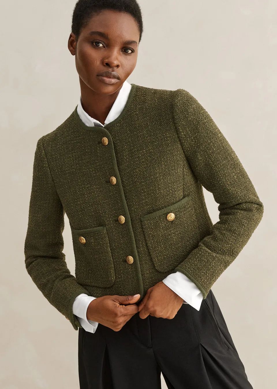 Bracelet Sleeve Boucle Crop Jacket | ME+EM Global (Excluding US)