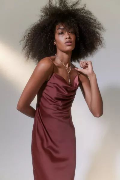 UO Mallory Satin Maxi Dress | Urban Outfitters (US and RoW)