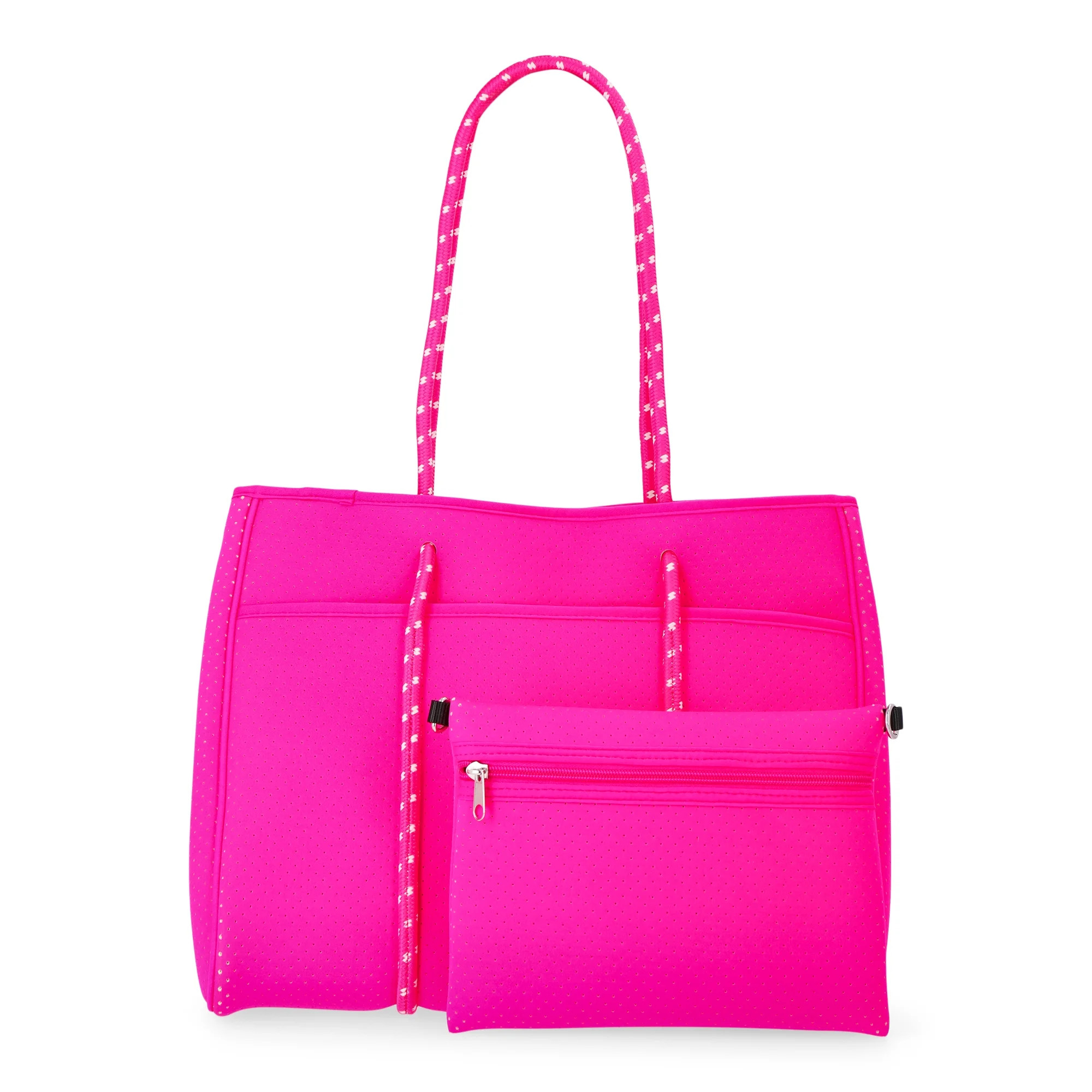 No Boundaries Women's Neoprene Beach Tote Bag, Pink | Walmart (US)