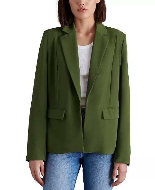 Steve Madden Women's Payton Open-Front Long-Sleeve Blazer - Macy's | Macy's