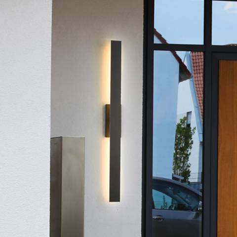 Z-Lite Stylet 48" High Sand Black LED Outdoor Wall Light | Lamps Plus