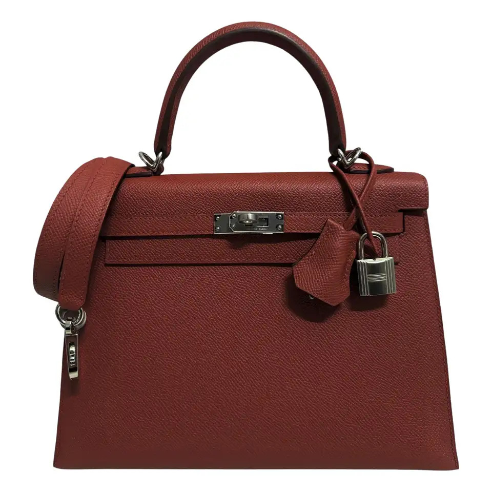 Hermes Kelly 25 Sellier Rouge Venetian Epsom Leather. | 1stDibs