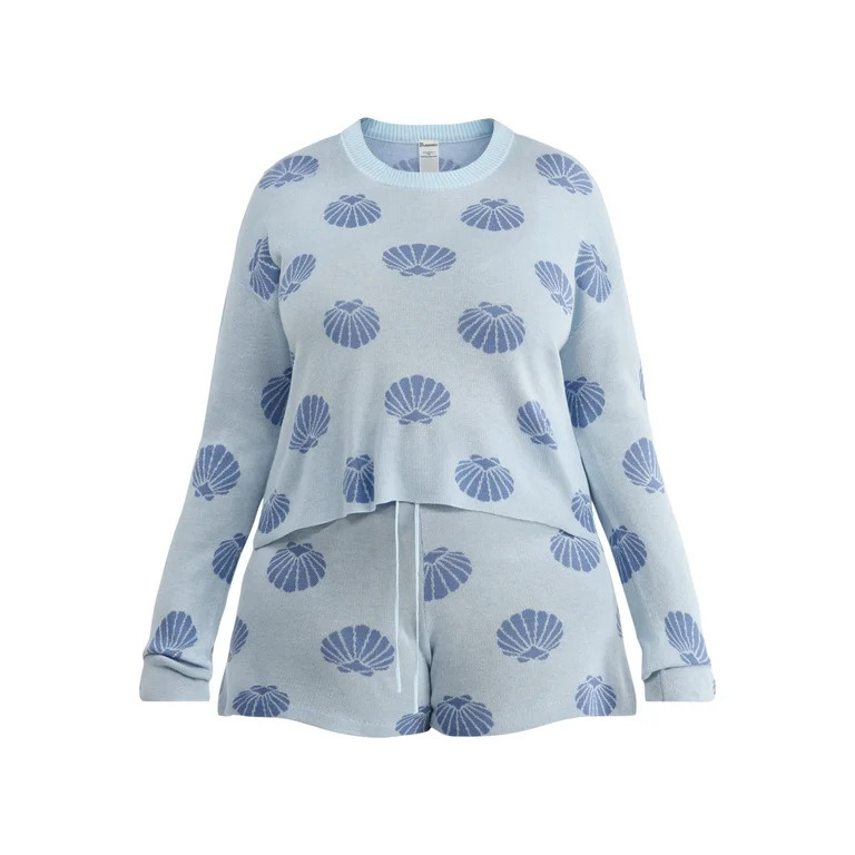 No Boundaries Intarsia Knit Top Coverup with Long Sleeves, Women's | Walmart (US)