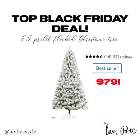 This Christmas tree has gone viral on the ltk app. Such a good deal for a 6.5’ flocked prelit Christmas tree. Under $80! Great reviews! 

#LTKHoliday #LTKSeasonal #LTKsalealert