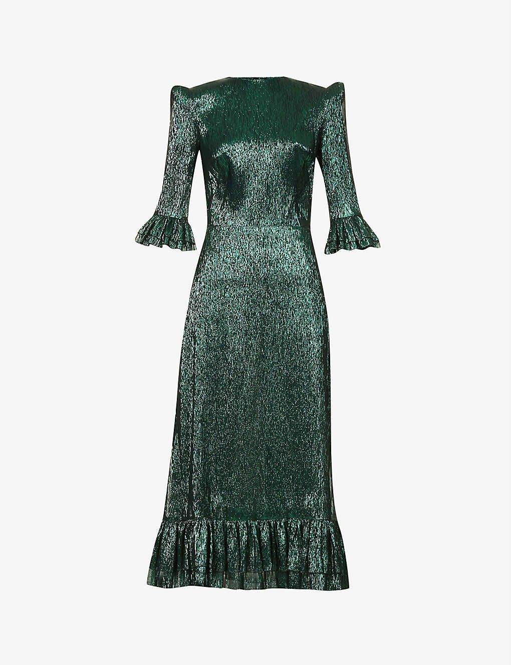 The Falconetti metallic silk-blend midi dress | Selfridges