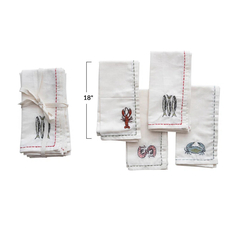 Menara Cotton Embroidered Square Napkin | Wayfair North America