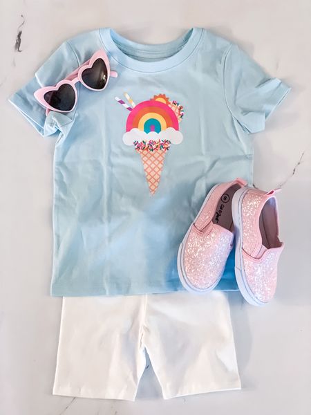 Super cute summer outfit for toddler girls with bike shorts and ice cream top!

#LTKkids #LTKSeasonal #LTKfamily
