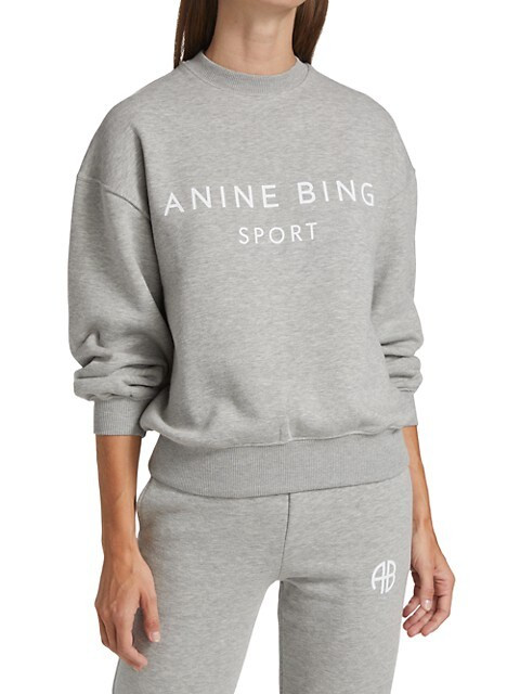 ANINE BING Logo Crewneck Sweatshirt | Saks Fifth Avenue