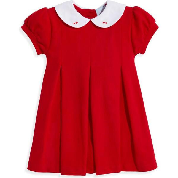 Embroidered Patty Party Dress, Red | Maisonette