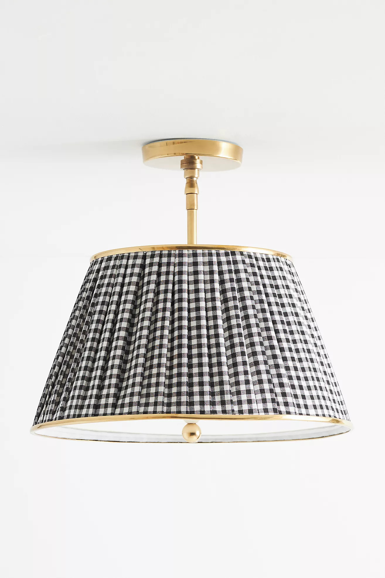 Lee Brass 16" Ruched Printed Semi-Flush Mount Light | Anthropologie (US)