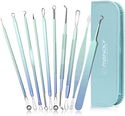 Blackhead Remover Tools MENOLY 10Pcs Pimple Popper Tool Kit, Blackhead Remover Extractor Tools, A... | Amazon (US)