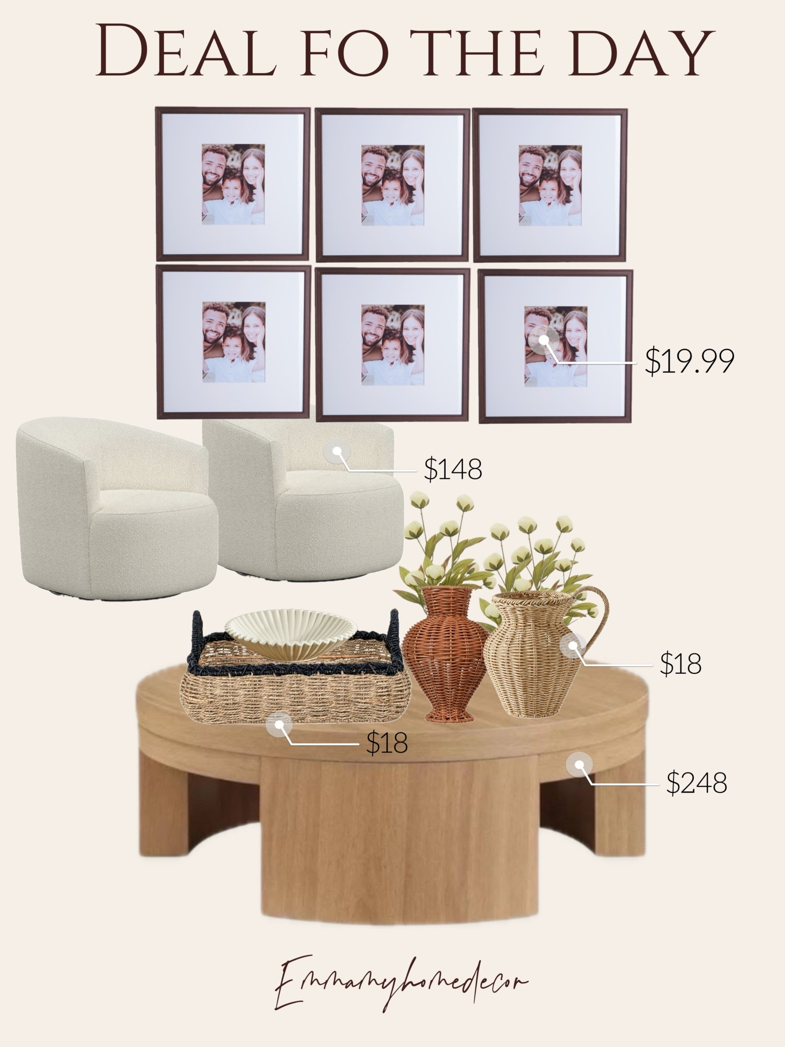 Designer look for less! All great decors to refresh your space and budget friendly!

The photo frame is amazing! Shop the one I linked below from Marshall's! It's 24inches but only $19.99!!! Such a great price!

The swivel chair is only $148! Walmart nailed it! 

Everything is free shipping! 

咖啡桌

#LTKFindsUnder100 #LTKSaleAlert #LTKHome